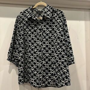 Black print blouse